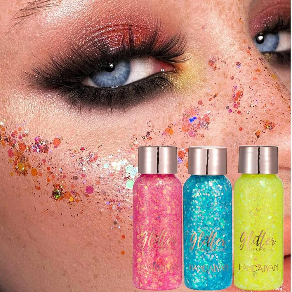 Amazon.co.jp: ボディ グリッター ジェル セット,グリッター ジェル