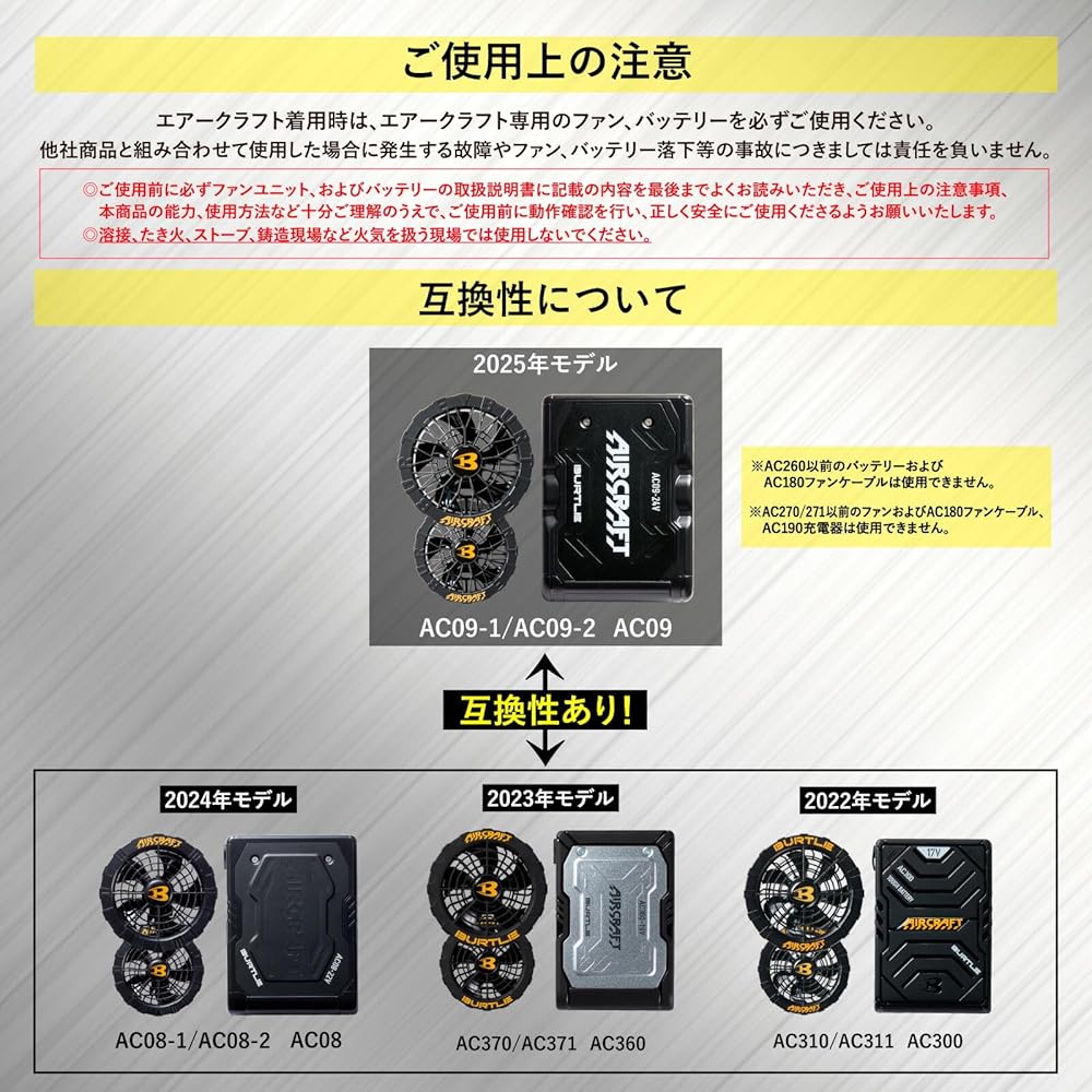 Amazon.co.jp: [バートル] 2025 ファン バッテリー セット AC09 AC09-1