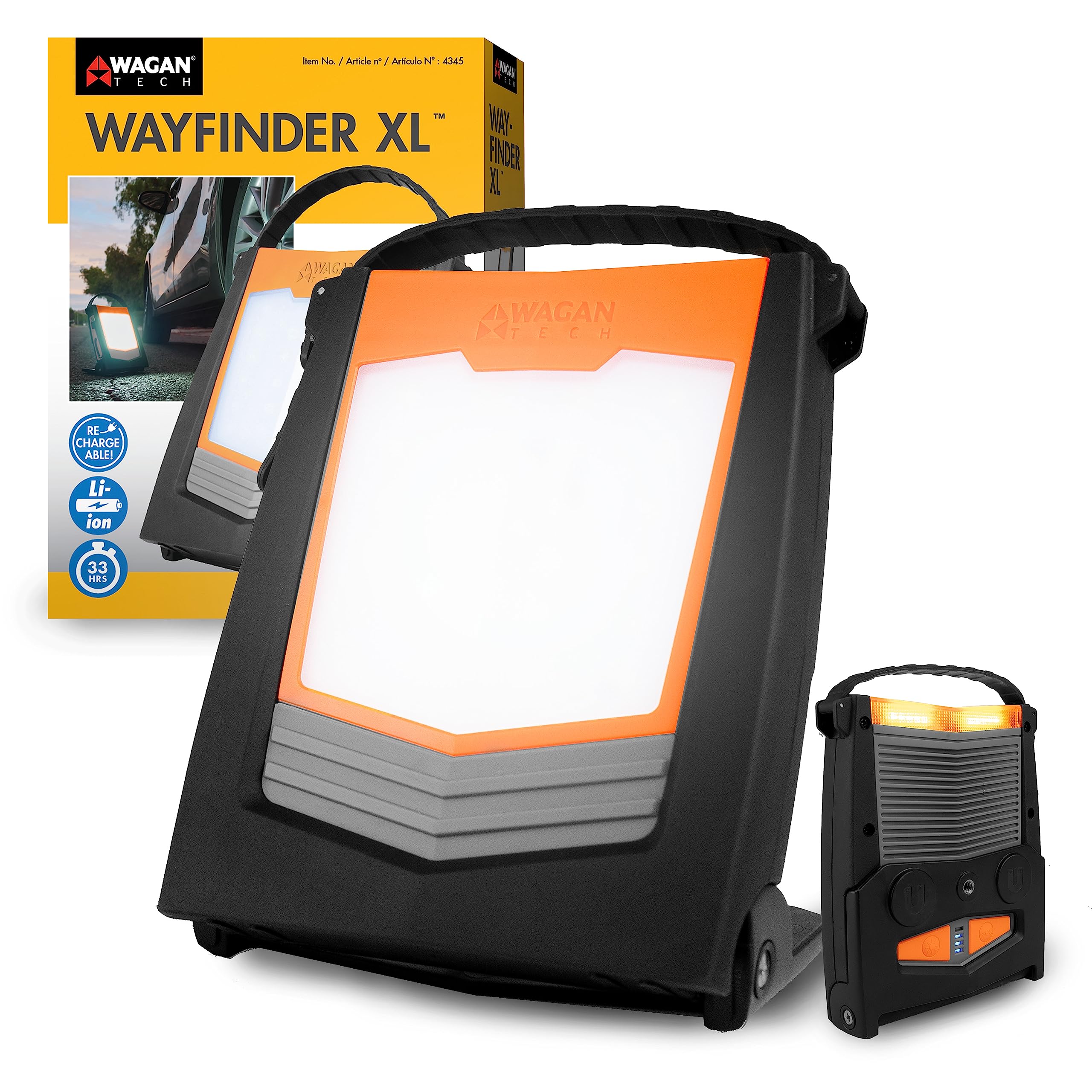 Wagan EL4345 Wayfinder XL 1000 Lumen Rechargeable Work Light