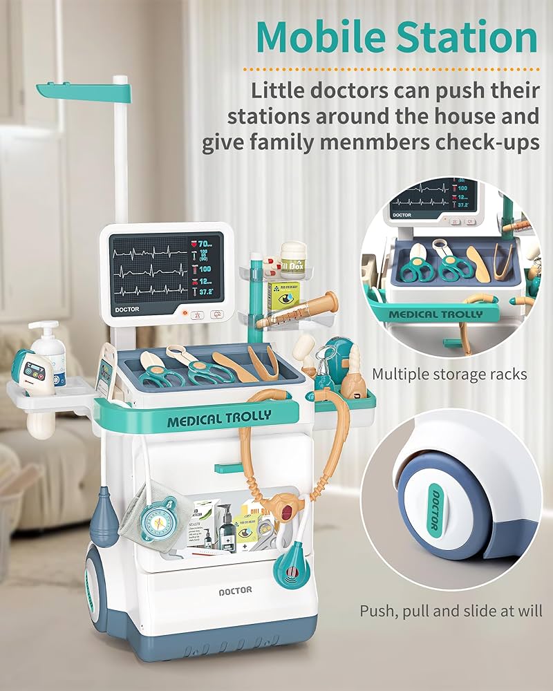Jovow Doctor Kit for Kids, Pretend Medical Station Set for Boys