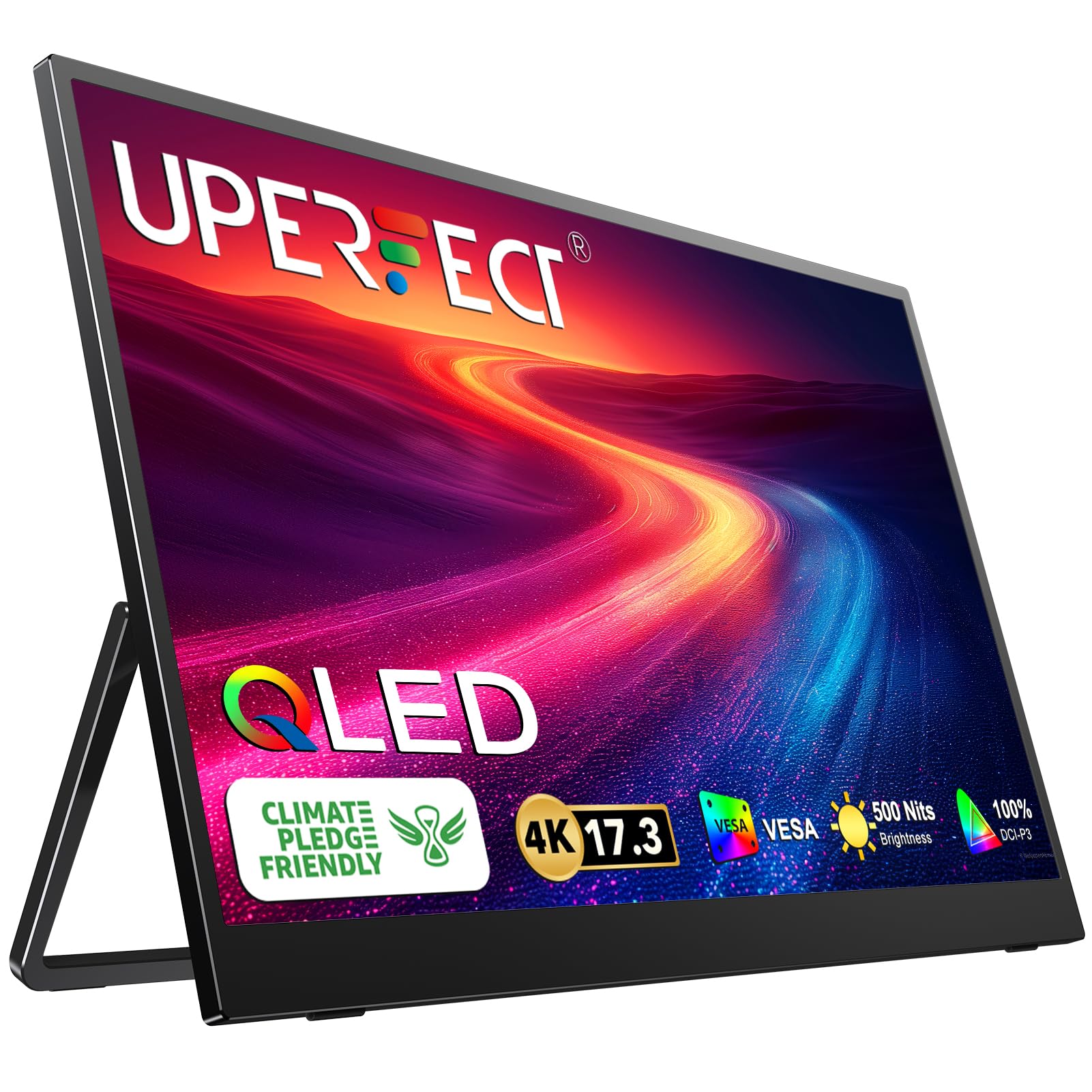 Amazon.com: UPERFECT 17.3'' 4K Portable Monitor QLED, 500 Nits 100