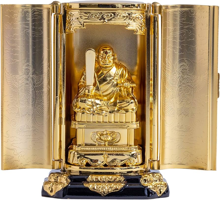 Amazon｜仏像 日蓮上人 厨子入り(金メッキ/24金)＿『日蓮宗』 立正大師