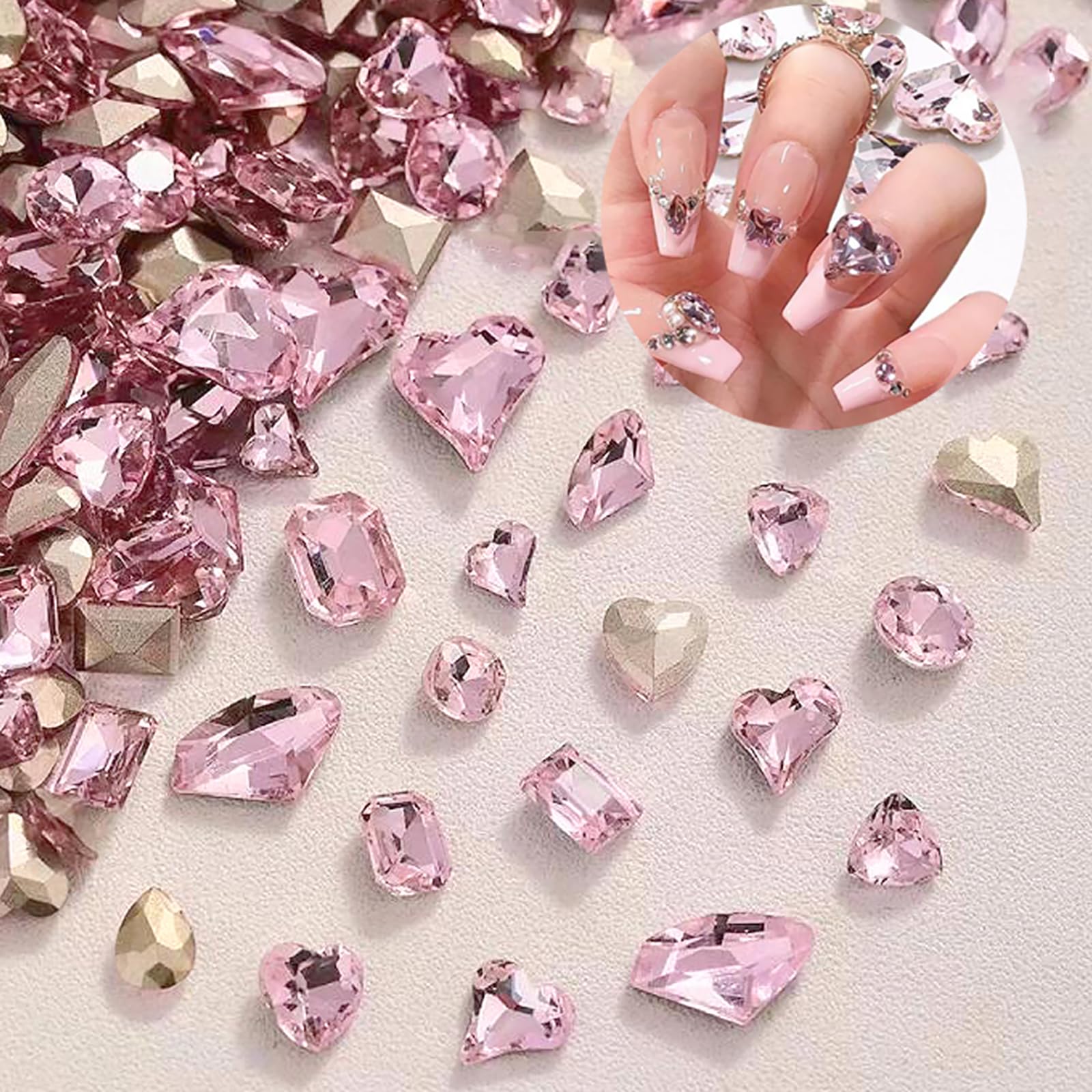 Amazon.co.jp: GOODCHI ネイルパーツ ピンク オーロラストーン