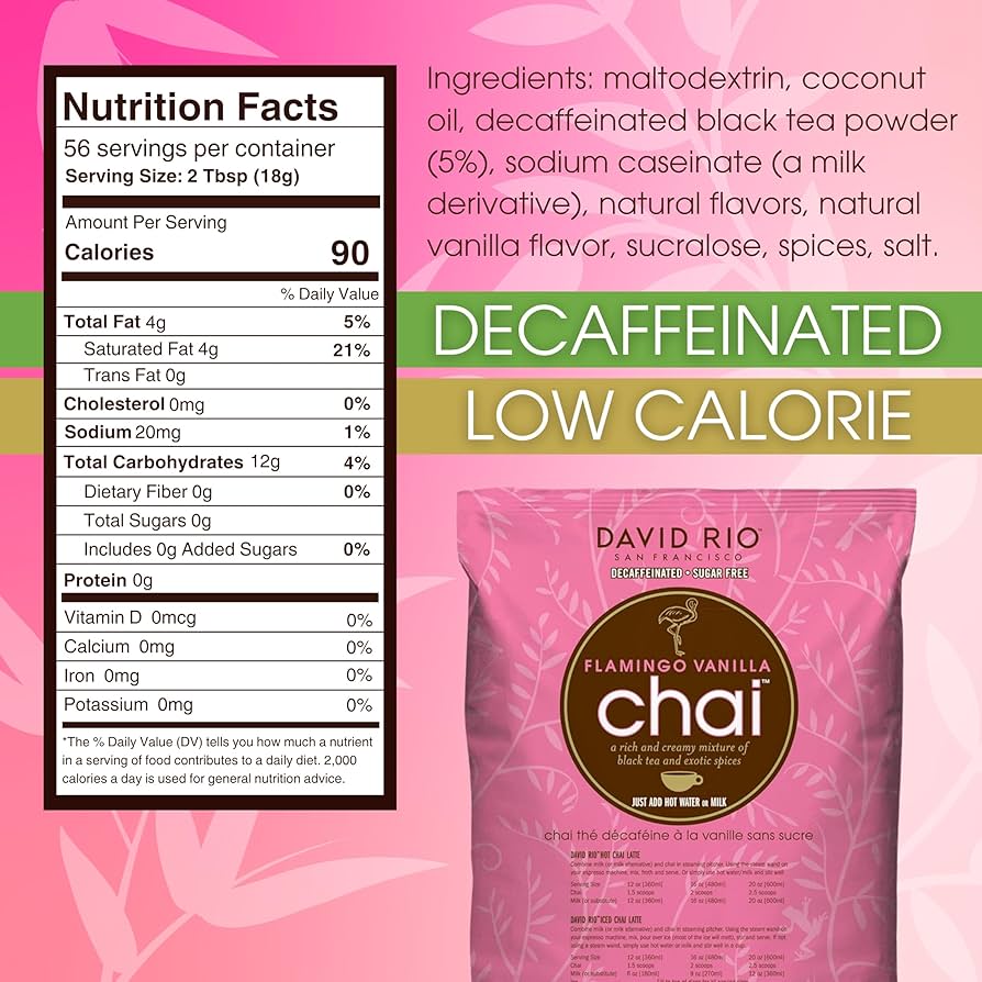 Amazon.com : Flamingo Vanilla Decaffeinated Reduced Calorie Chai