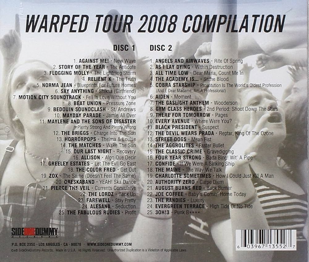 2008 Warped Tour Compilation / Various: VARIOUS ARTISTS: Amazon.ca