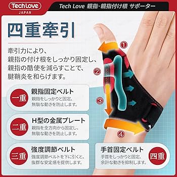 Amazon | 【CM関節·MP関節·専用】Techlove 親指 サポーター 親指付け根
