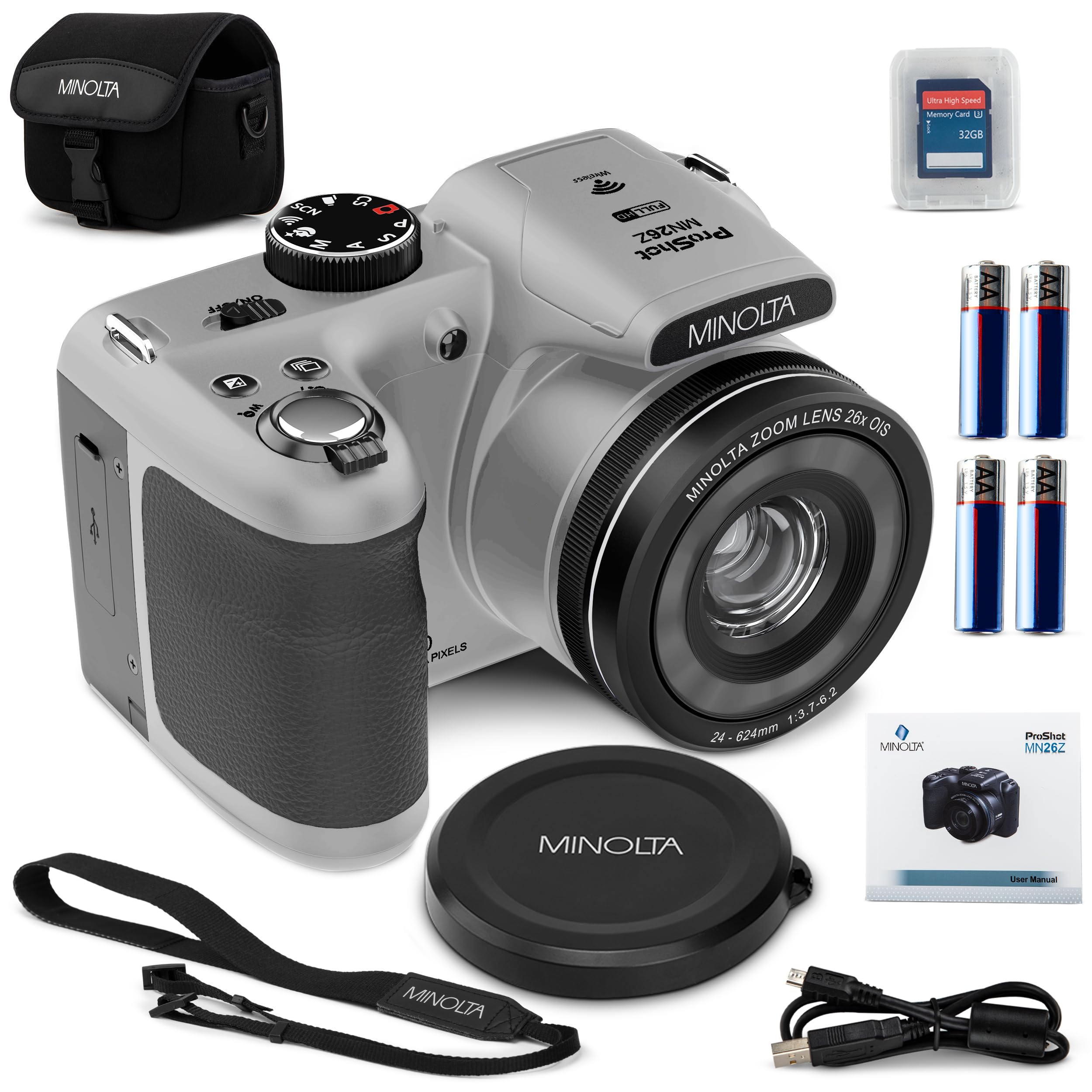 Amazon.com : Minolta ProShot 20MP Camera – 26x Optical Zoom Lens