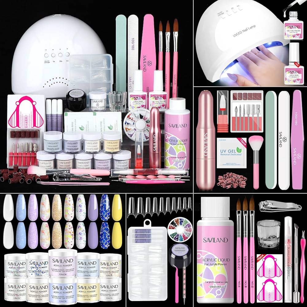 Amazon.com: Saviland Acrylic Nail Kit with Everything: 10 Colors