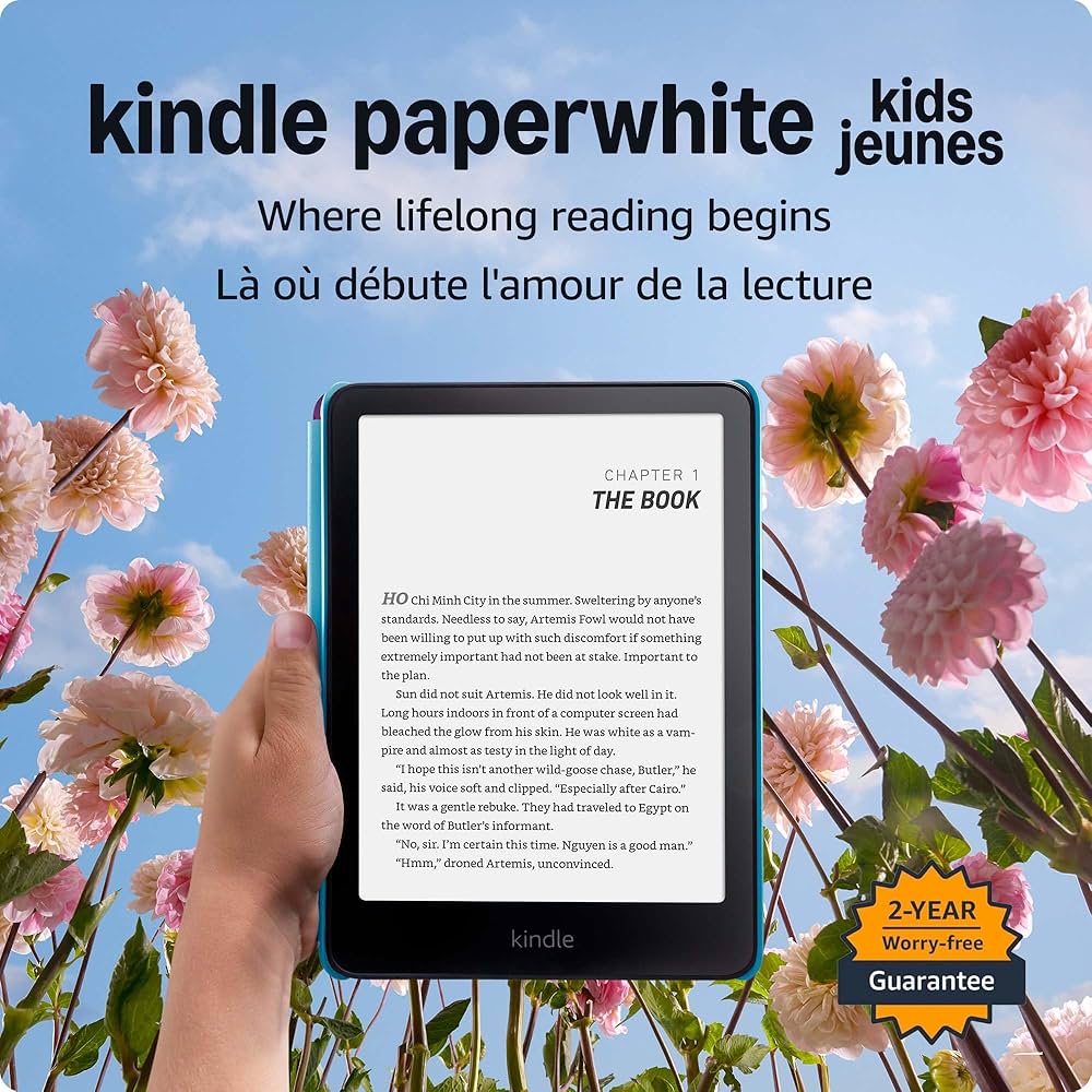 Amazon Kindle Paperwhite Kids 16GB (newest model) – larger 7