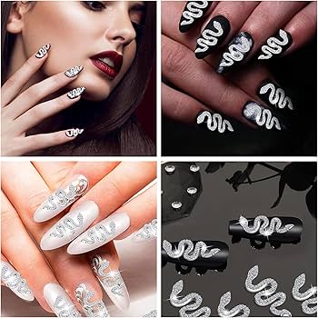 Amazon | ネイルパーツ 蛇 5個セット 3D立体 合金 蛇 ネイルストーン