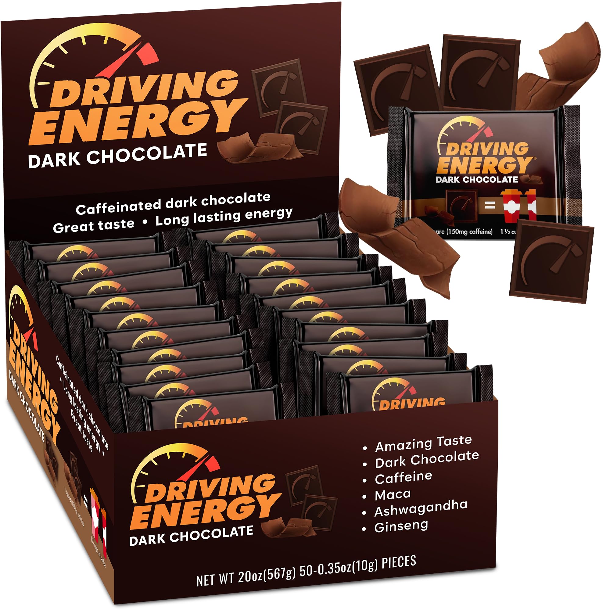 Amazon.com: Driving Energy – Caffeinated Chocolate Energy Boost
