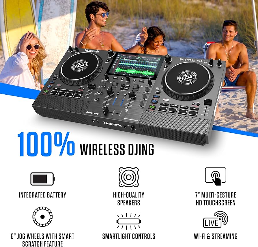 Amazon.com: Numark Mixstream Pro Go Portable DJ Controller with