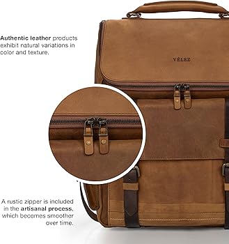 Amazon.com: Leather Backpack for Men, Brown - Top Grain Leather