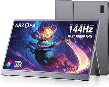 Amazon.co.jp: ARZOPA 16.1インチ モバイルモニター グレー 144Hz