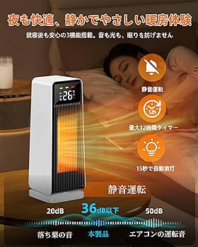 Amazon | Nasida セラミックヒーター【秒で速暖】セラミックファン