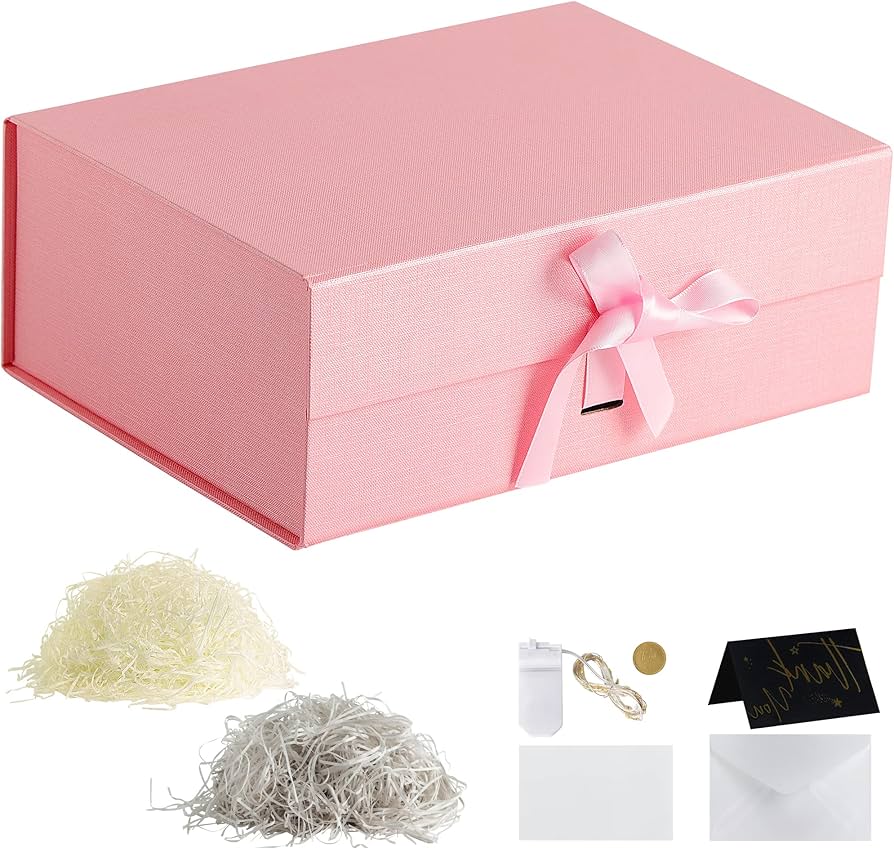 Amazon.com: Pink Luxury Magnetic Gift Box Kit - 11×8×4 Inch Bright