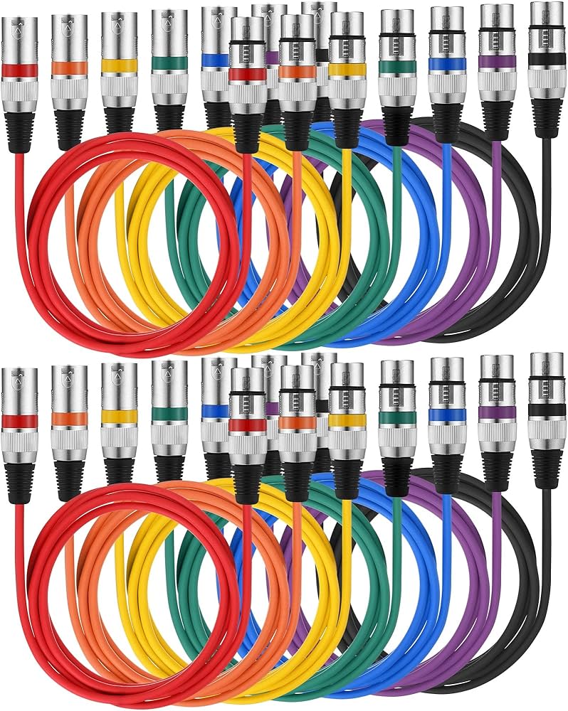 Amazon.co.jp: カラフルなXLRマイクケーブル XLRオス-メスワイヤマイク
