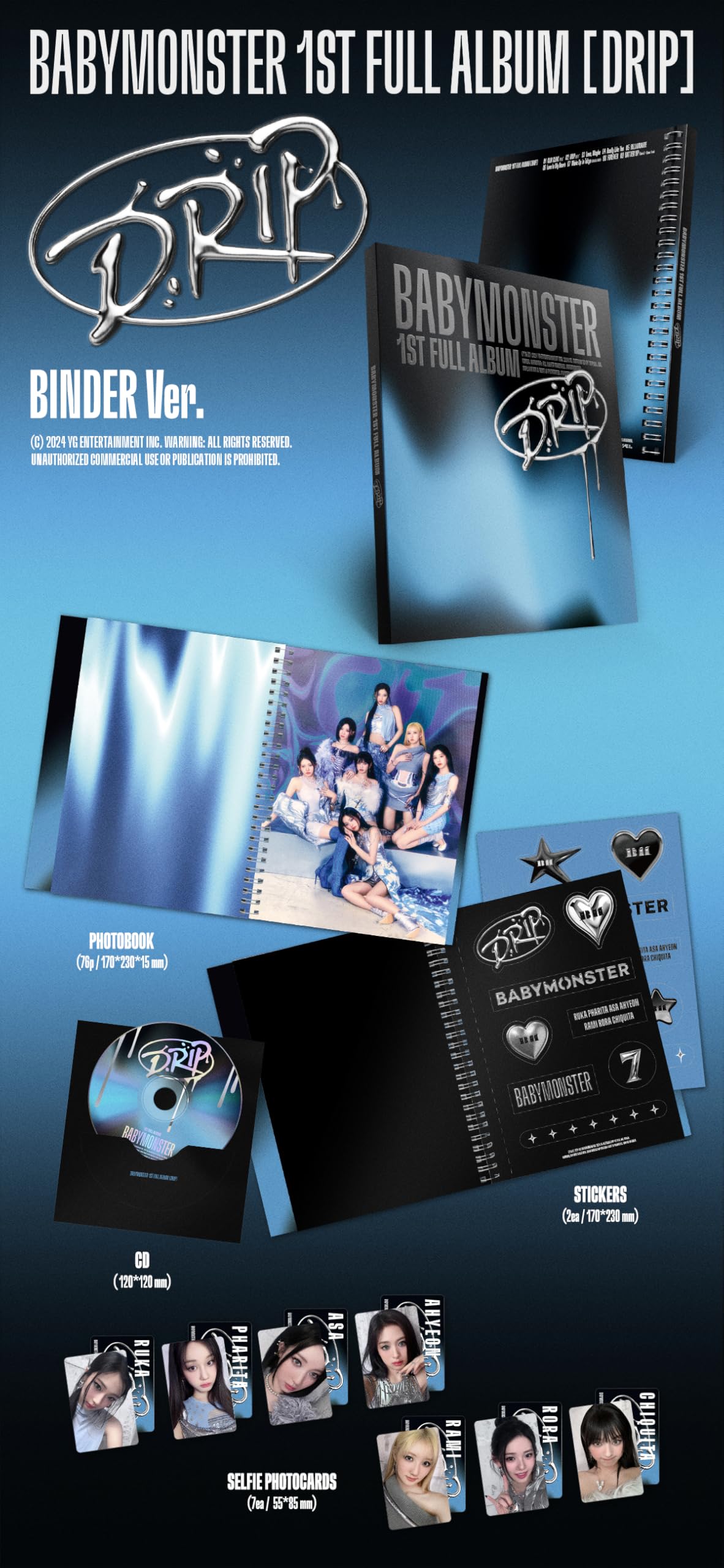 Amazon.com: BABYMONSTER 1st FULL ALBUM [DRIP] Photobook SET