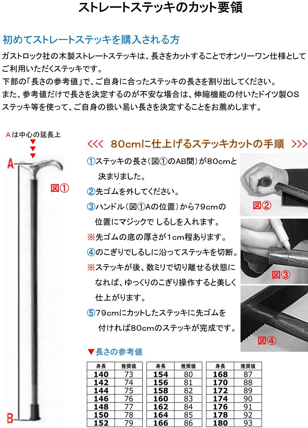 Amazon | Gastrock(ガストロック) ストレートステッキ(ブナ製) 全長約