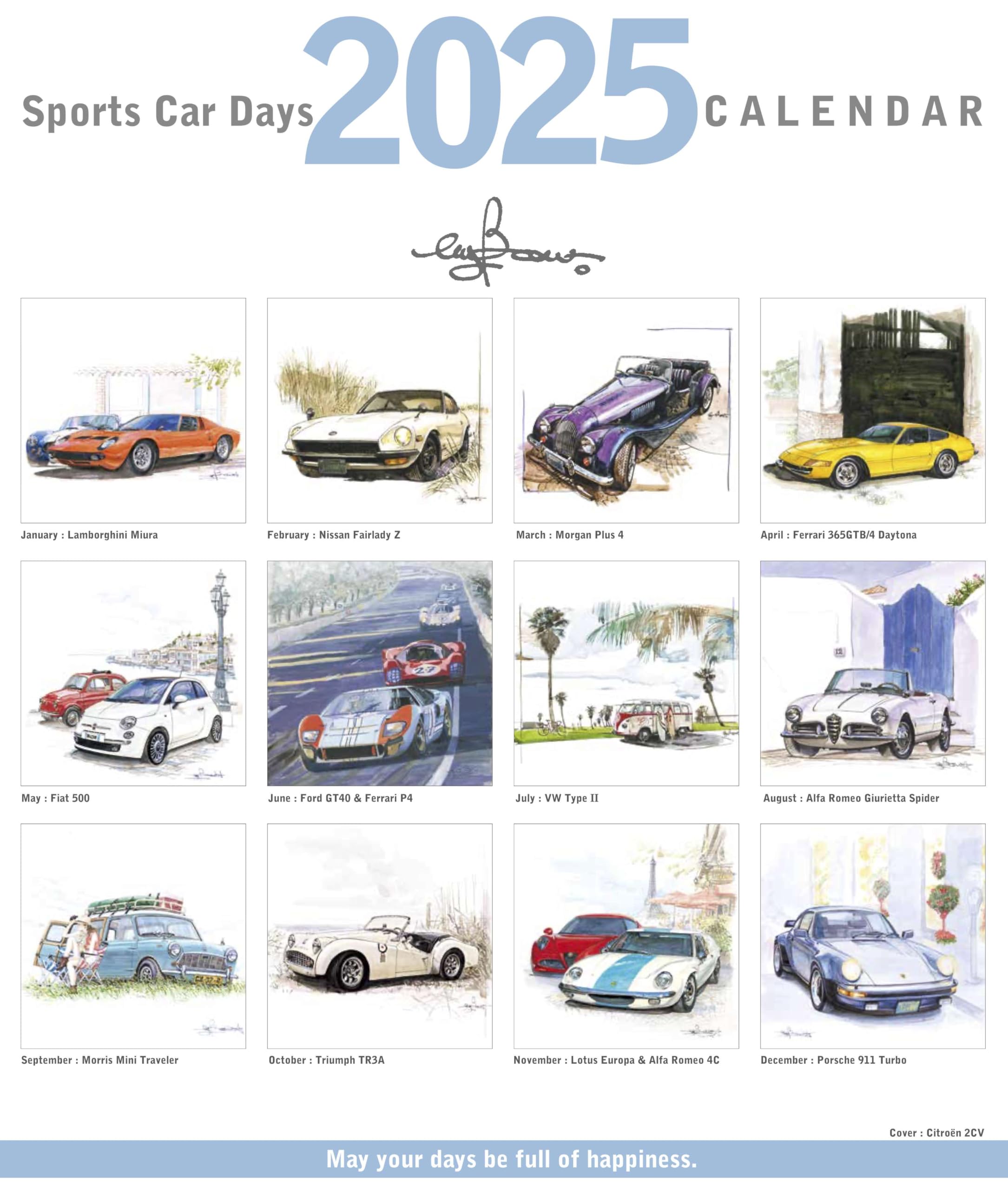 Amazon | Sportscar Days 2025 by Bow。 | カレンダー | 文房具