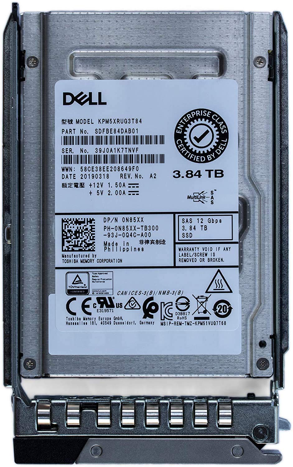 Amazon.com: Dell Enterprise N85XX 3.84TB SAS-12GBPS Read Intensive