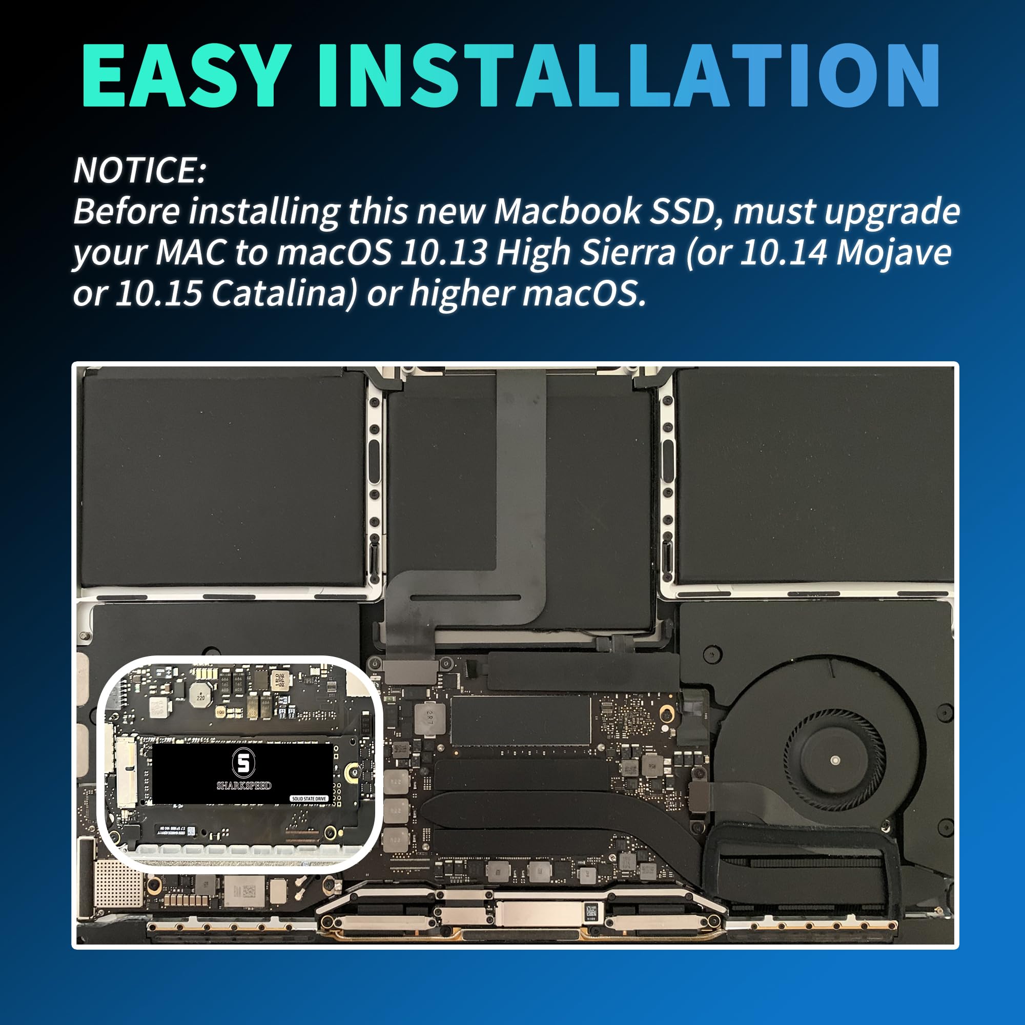 Amazon.com: S SHARKSPEED SSD 1TB NVMe Replacement for MacBook Air