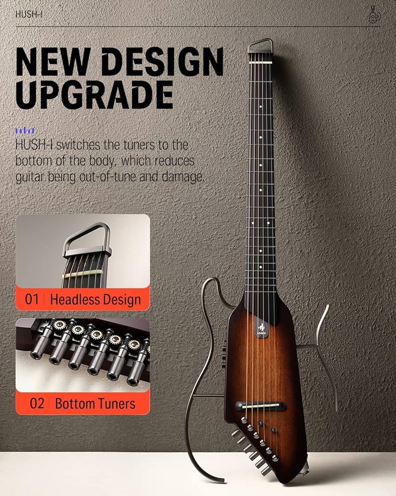 Amazon.co.jp: Donner トラベルギター ヘッドレスギター イヤホン付き