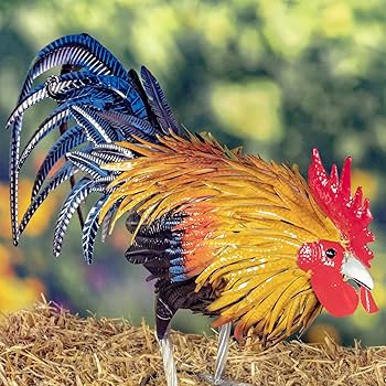 Amazon.com: Zaer Ltd. 2.3 Ft. Tall Fancy Ornate Metal Rooster