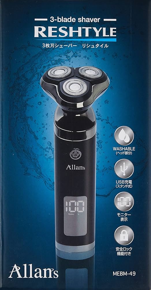 Amazon.co.jp : マクロス Allans ひげ剃り 電動 メンズ シェーバー 3枚
