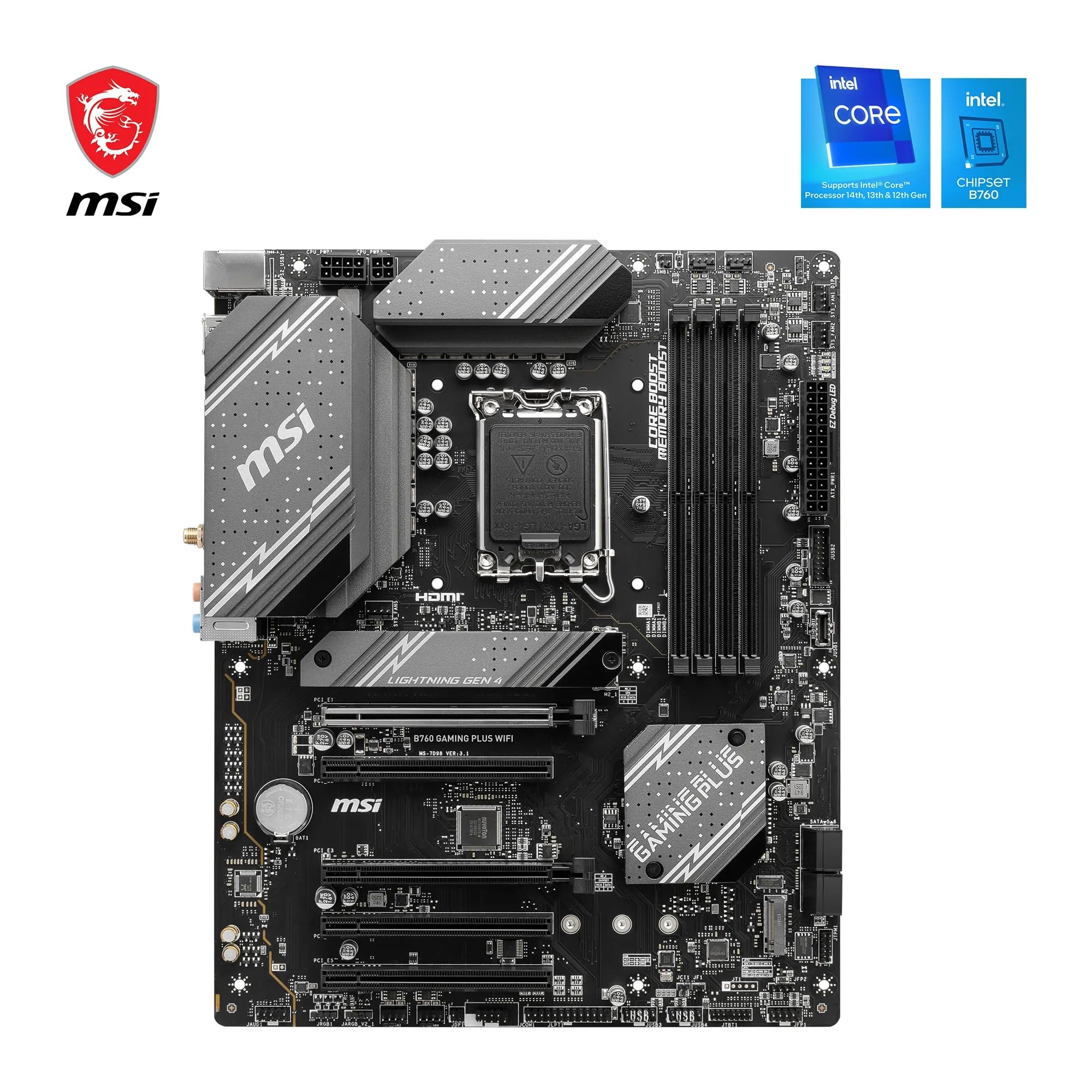 Amazon.com: MSI B760 Gaming Plus WiFi Motherboard Intel B760 LGA