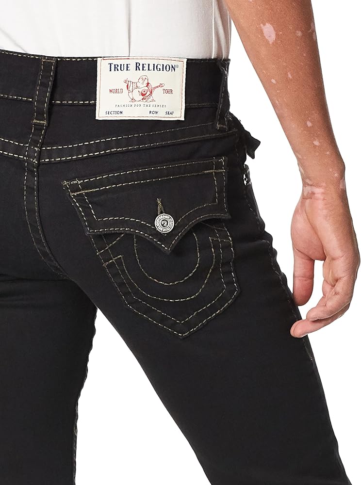 True Religion Men's Ricky Big T Straight Leg Jean with Back Flap