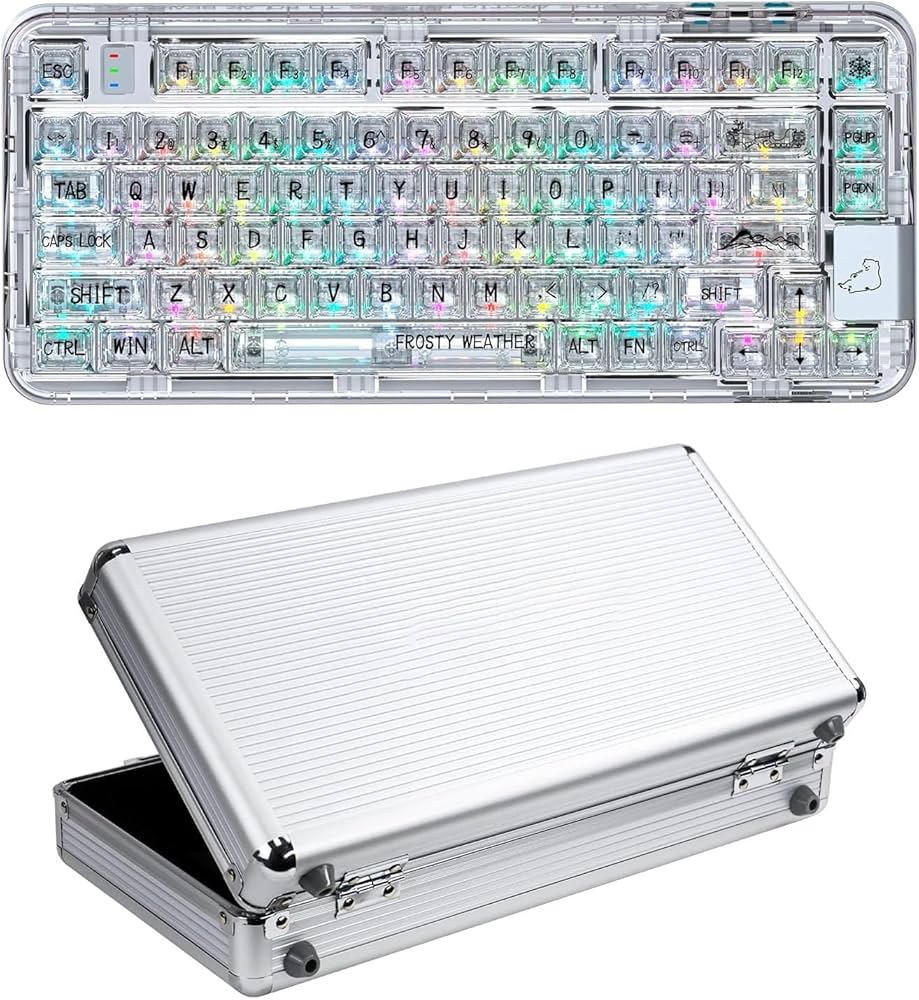 Amazon | YUNZII CK75 無線 ホットスワップメカニカルキーボード 透明