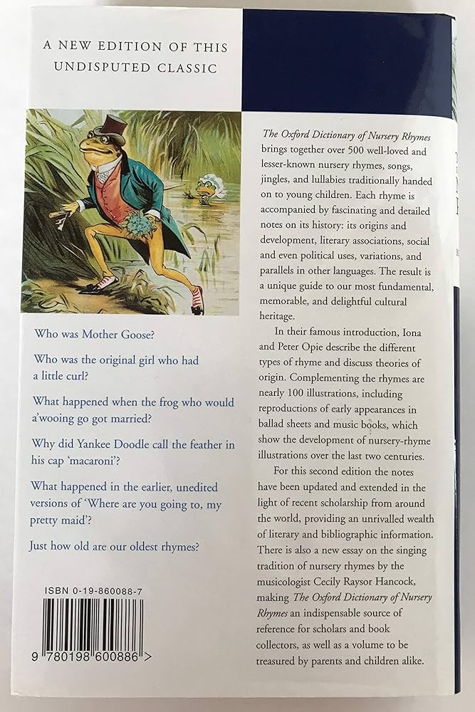 Amazon.co.jp: The Oxford Dictionary of Nursery Rhymes (OXFORD