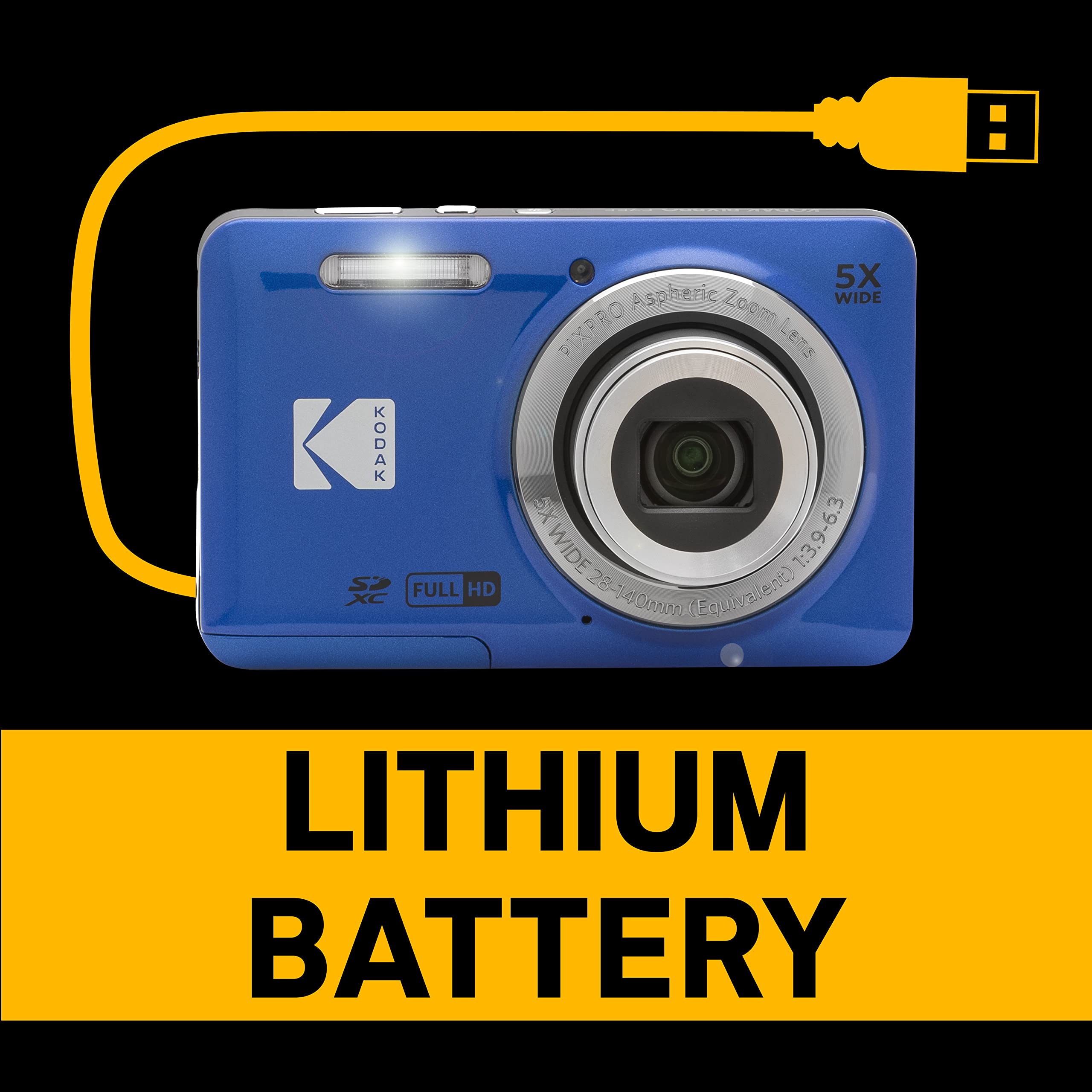 Amazon | KODAK (コダック) PIXPRO 使いやすい ズーム FZ55-BL 16MP