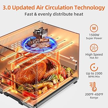 WEESTA Air Fryer Toaster Oven, 5 in 1 Multi-Functional Air Fry