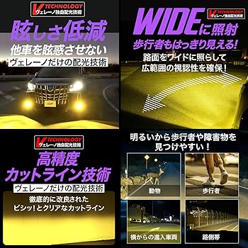 Amazon | veleno モルターレ フォグランプ 14400lm イエロー 30系