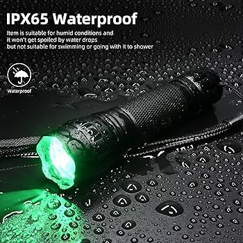 DARKBEAM Green Light Flashlight Tactical LED USB Rechargeable