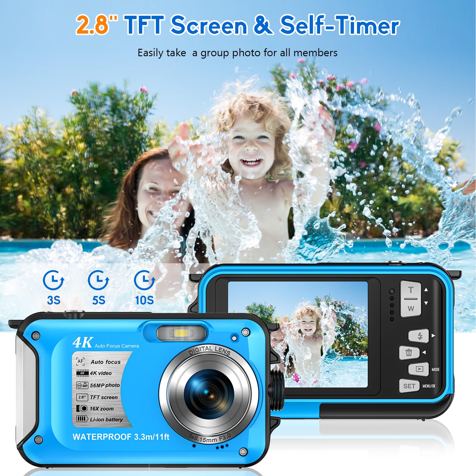 Amazon.co.jp: 4K防水カメラ 32GBカード付き 11フィート 浮遊式