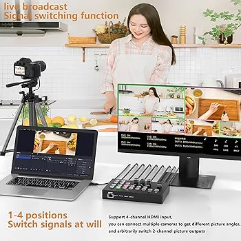 Amazon.com: Video Mixer Switcher 4K 4HDMI Input 2HDMI Output Multi