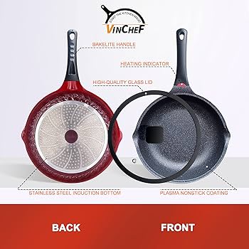 Amazon | Vinchef ノンスティックスキレット 蓋付き 11インチ/5