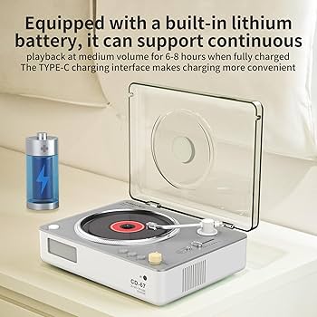 Amazon.com: CD Player with Stereo Speakers, Retro Portable CD