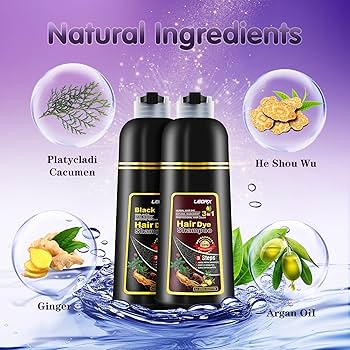 Amazon.com : leorx Black Hair Dye Shampoo 3 In 1 Color Shampoo Dye
