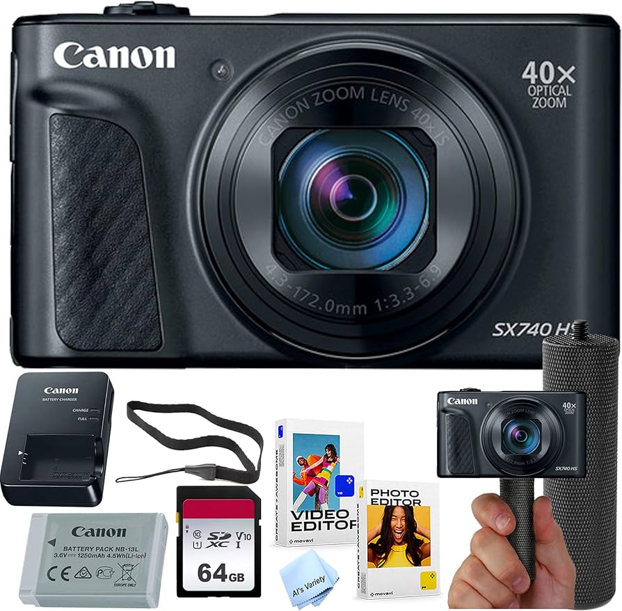 Amazon.com : Canon Powershot SX740 HS Digital Camera (Black) +