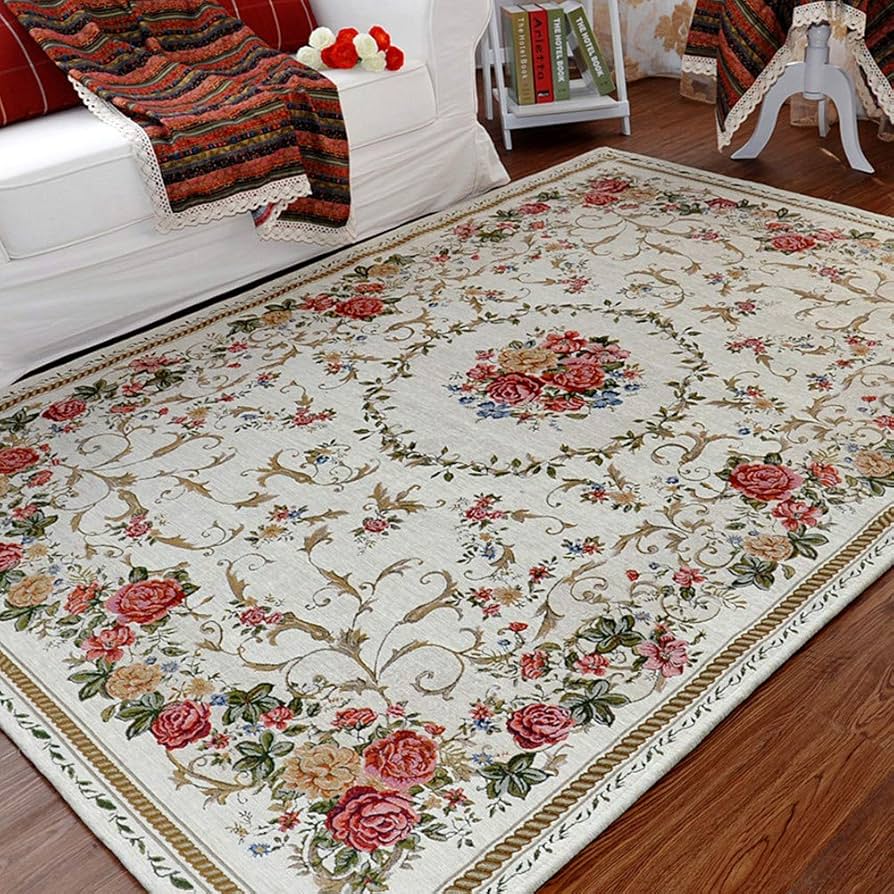 Amazon.com: UKELER Rustic Shabby Rose Rug Luxury Vintage Elegant