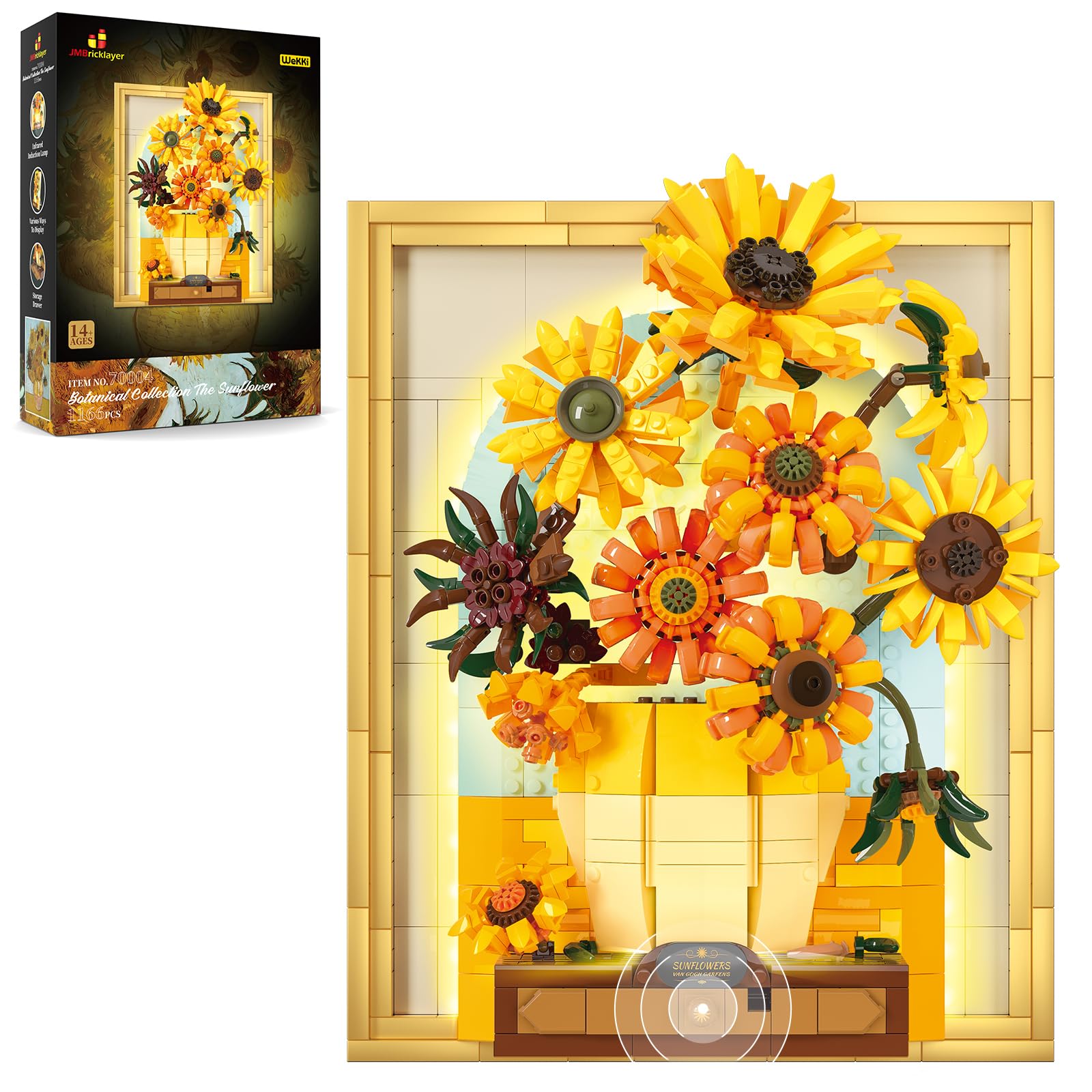 Amazon.com: JMBricklayer Flowers Sunflower Building Sets for Adult