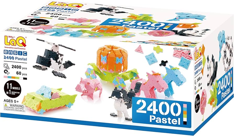 Amazon.co.jp: LaQ Basic 2400 Pastel Model Building Kit : Toys & Games