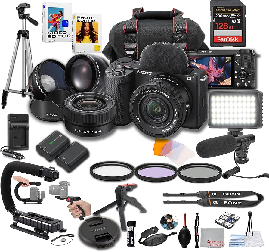 Amazon.com : Sony ZV-E10 II + 16-50mm Lens, LED Light, Microphone
