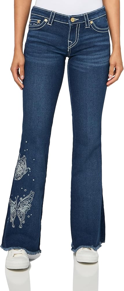 True Religion Women's Butterfly Cutoff WB Joey LR Flare Jeans