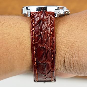 Amazon | [vietnamcreations] 20mm ブラウン クロコダイル背腕時計
