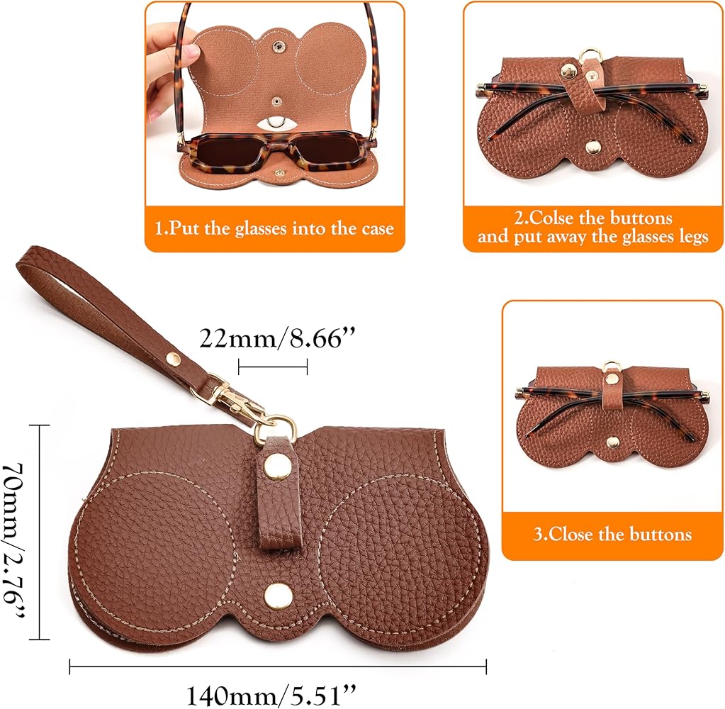 Amazon.com: FEISEDY 2Pack Soft Leather Sunglass Bag, Holder